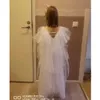Cosplay meninas princesa traje de natal para crianças asas de anjo halloween cosplay carnaval vestido de festa criança renda branca lantejoulas