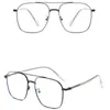 Zonnebril Metalen frame Anti-blauwlichtbril Lensglans zonder sterkte voor dames Trendy decoratie