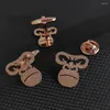 Necklace Earrings Set Men's Brooch Cufflinks Cute Orangutan Stainless Steel Frosted Collar Pin Shirt Cufflink Unique Jewelry Gifts Wholesale