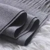 Cachecol de designer para mulheres Mohair Cachecol feminino inverno quente espessado cor sólida lenços longos macios trança grossa borla xale viscose envoltório xales