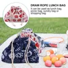 Geschirr japanische Kordelzug Lunchbox Tasche Geldbörse Reise Frauen Seil Baumwolle Leinen Versorgung Picknick Bento