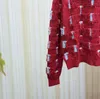 1021 2023 Autunno marca stesso stile maglione da donna manica lunga girocollo rosso pullover moda vestiti a righe xue