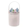 Autres fournitures de fête festives Sublimation Oeufs de Pâques Seau DIY Blanc Lapin Panier Longues Oreilles Lapin Enfants Jouet Sac De Rangement Festival Dhozk