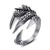 Anelli hip hop aperti di colore argento Dragon Claw gioielli per gli uomini del partito regalo anello regolabile Anelli Bague VRS2196