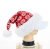 Kırmızı Noel Şapkası Yumuşak Peluş Çizgili Snowflak Şapkalar Noel Baba Cosplay Cap Çocuklar Yetişkinler Noel Parti Dekorasyon Kapakları SN4489