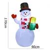 2m Noel PVC şişme kardan adam dekorasyon bahçesi açık havada patlama led kardan adam oyuncak