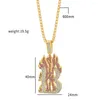 Pendentif Colliers Cool Flame Collier en métal pour hommes Fille Hip Hop Rock Punk B Forme Collier Déclaration Bijoux