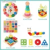 Inne zabawki Montessori Baby Toys 0 12 miesięcy drewnianych zabawek Puzzle Puzzle Early Education