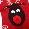 犬のアパレルクリスマスドッグ猫の衣服赤い鼻鹿編みプルオーバーセーター秋の冬の小さなミディアムペットペット服231024