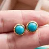 Hoop Earrings Blue Cp;pr Stud For Women Modern Design Luxury Trendy Female Accessories Wedding Party Temperament Jewelry Gift