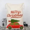 Canvas Christmas Santas Bag Duże sznurka Candy Claus Torby Xmas Gift Santa Sacks for Festival Decoration Stock