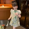 Vestidos de niña Cheongsam Baby Girls Falda Ropa de verano para niños Camiseta de manga corta Casual Qipao Traje para niños Vestido de diseño de estilo chino