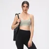 Camicie attive 2023 a forma di Y Solido petto grande da donna Fitness Yoga Esercizio aperto ombelicale Top Canotta sportiva con logo