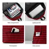 Backpack Vintage Houndstooth Black And Red Girl Polyester Daily Backpacks Large Style High School Bags Rucksack