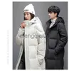 Men's Down Parkas Korean Version Men Down Jacket Over The Knee Thicken Long Duck Discovery Coat Couples Hooded Warm Winter Lovers' Clothes Women J231024