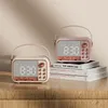 Retro-Bluetooth-Lautsprecher, kabellos, Vintage, kleiner Lautsprecher mit Stereo-Sound, Freisprechanruf, Dual-Alarm, TF-Karte, Aux-Leitung, wasserdicht, für iOS, Android, Smartphone, Zuhause