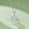 Ciondoli Vinregem Argento sterling 925 Oro bianco 18 carati Testato con diamanti VVS1 D Moissanite Collana Scorpione per le donne Regalo Goccia