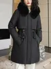 Mulheres Trench Coats Long Parka Mulheres Quentes Grosso Grande Jaqueta De Pele De Inverno Casaco De Algodão Feminino Com Capuz Solto Outwear Senhora Casual Estudante