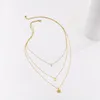 Pendant Necklaces JHSL Children Girl's Women Multi Layered Statement Charm Stainless Steel Chain Gold Color Fashion Party Jewelry