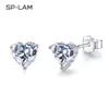 Stud 1CT örhängen Created Diamond Stone äkta 925 Silver Women Elegant Luxury Tiny CZ PAVED STUDS SMYECTY Gift 231023