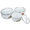 Pans 3 Pcs Cooking Pots Mini Soup Pan Enamel Vintage Stove Top Small Cookware Kitchen Utensils