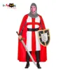 cosplay European Crusaders Adult Medieval Warrior Fancy Knight Costume Men Robe Cape Halloween Roman Royalty Cosplay Comic Concosplay