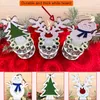 Wooden Christmas Unique Money Holder for Cash Money Gift Holder Ornaments Reindeer Snowman Christmas Tree Desktop Hanging pendant