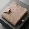 Maglioni da uomo Autunno e inverno 100% pura lana motivo ondulato girocollo da uomo maglione pullover allentato ispessito cashmere lavorato a maglia fondo s231023