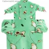 Women's Sleep Lounge Extra Long Hoodies Winter Sherpa TV Blanket Plush Fleece Family Matching Outfits Sweatshirts Avocado Dinosaur Homewear Oversized T2310