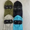 Balaclava Goggle Beanie Two Lens Designer Wool Knit Hat Outdoor Behåller Heat Windbreak Hood Winter Men Women Skull Caps Bonnet