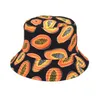 BERETS 2023 PAPAYA 인쇄 어부 모자 여성 남성 야외 여행 비치 버킷 여성 여름 트렌드 분지 Bob Panama