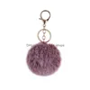 Party bevorzugt Key-Chain-Schwarz-Weiß-Creme-Farbe Plüsch Ball Durchmesser 8cm gefärbter Spitze imitieren Rex Rabbit Toy Accessoires Drop liefern Dhayk