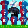 2023 2024 Palácio Futebol Jerseys 22 23 GUEHI OLISE KOUYATE CRISTALS J.AYEW SCHLUPP MATETA CHLUPP PALACE maillots de foot Edouard SCHLUPP Homens Kits Kits Camisas de Futebol