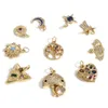 Charms Kupfer Strass Stern Herz Mond Dreieck Gold Farbe Anhänger für DIY Halskette Armband Ohrringe Schmuckherstellung 1 Stück