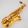 Japan Neues 380 Altsaxophon E flat Elektrophorese vergoldetes professionelles Musikinstrument mit Koffer Kostenloser Versand