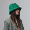 Berretti Cappelli da donna imbottiti verdi retrò di fascia alta Autunno e inverno Ins Tesa larga che mostra il viso Piccoli berretti caldi da uomo
