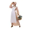 Cosplay Eraspooky Medieval Prairie Pioneer Costume Women Vistorian Village Auntie Floral Apron Dron