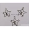 Charms 150st Antiked Sier Alloy Single-Sided Design Star Angel Charm Pendants 25 x 29,5 mm DIY smycken smycken smycken fynd Compo dha78