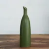 Vasi Vaso piccolo in ceramica Zen Stile cinese Decorazione per la casa Ornamenti Semplice composizione di fiori secchi Verde