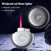 Lighters Red Flame Inflatable Windproof Lighte Creative Shape Space Small Flying Saucer Metal Lighter r Magnetic Suction Round Cover Gift