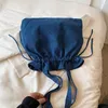 Sacs de soirée Sac pour femmes Style Denim Épaule pour femmes Simple Mode Cordon Sac à main Grande Capacité Casual Shopper Fourre-tout