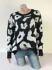 Women's Sweaters Women Round Neck Long-Sleeved Pattern Casual Loose Comfortable Woolen Sweater Leopard Print Ladies Fashion Warm