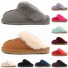 designer fur slippers womens slides sandals women winter snow shoes classic mini ankle black chestnut pink sandal sneakers warm trainer06fq#