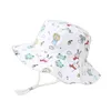 Berets Summer Children Sun Hat Baby Boy Girl Big Brim Cartoon Animal Dinosaur Ducluets Fisherman Fisherman Kids Anti UV Panama Cap Cap Cap