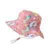 Berets Summer Children Sun Hat Baby Boy Girl Big Brim Cartoon Animal Dinosaur Ducluets Fisherman Fisherman Kids Anti UV Panama Cap Cap Cap