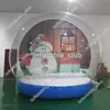 Ny uppblåsbar dekoration Snow Globe till jul 3m (10 ft) Dia Human Size Snow Globe Photo Booth anpassad bakgrund Julgård Clear Bubble Dome88080