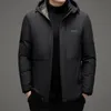 Herren-Daunenparkas, hochwertige Daunenjacke aus Baumwolle, abnehmbarer Hut für Herren, 2023, Wintermode, Business-Casual, verdickter, warmer Kapuzenmantel 231023