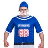 cosplay Eraspooky Men's American Footballer Costume Muscle Football Player Jumpsuit Uniform with Helmet Party Cosplay for Adultcosplay