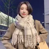 8 Colors Imitation Cashmere Plaid Scarf Advanced Sense Thickened Medium Long Fringe Warm Scarf For Girls Gift Shawl