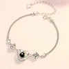 Bracelet de Projection po personnalisé en gelée, bijoux avec zircone cubique en forme de cœur, couleur or rose argenté, personnalisé 231023